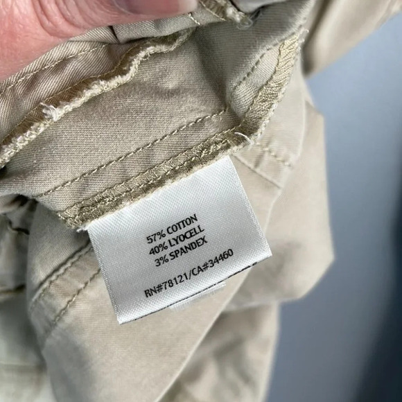 EILEEN FISHER Tan Utility Jacket Ruffled Neck Drawstring Waist Size XS - Picture 9 of 13